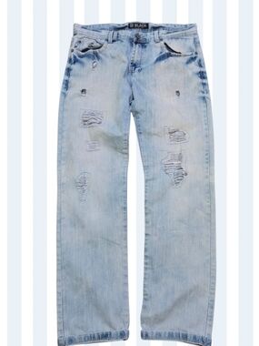 BKE Black Premium Slim Fit Distressed Light Wash Jeans - Size 34x32